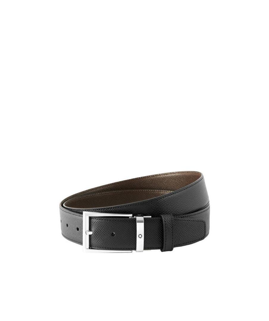 Montblanc Mens Saffiano Leather Belt In Black