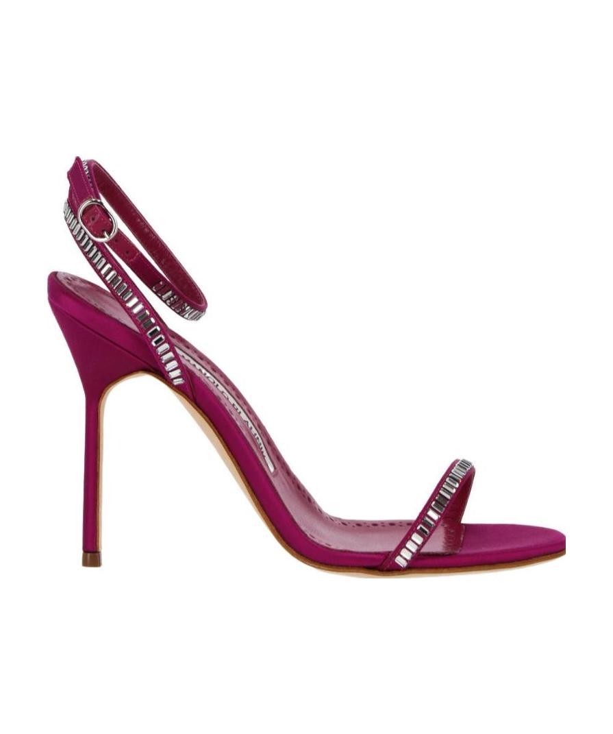 Manolo Blahnik Logo High-heeled Sandals In Red