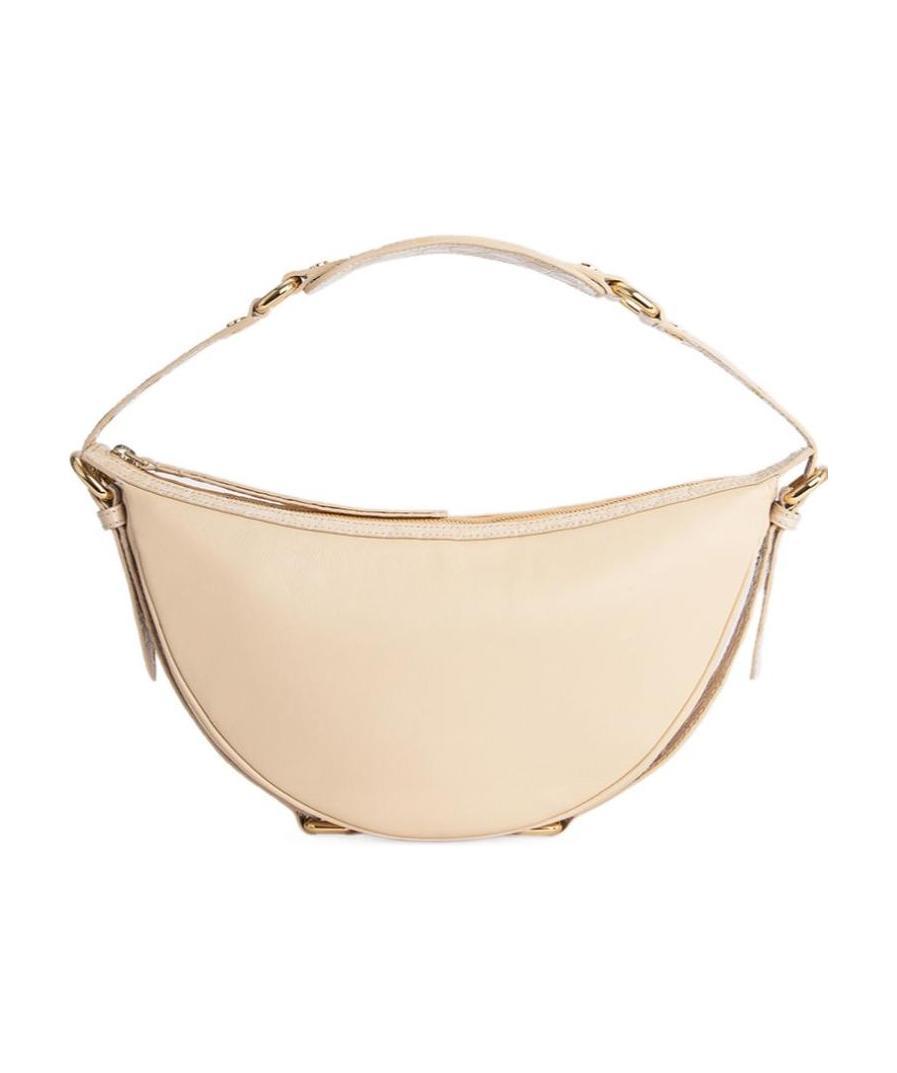 By Far Cream Leather 22 Cm Gib Shoulder Handbag In Nude