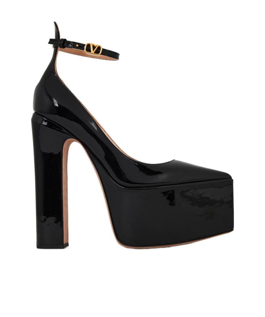 Valentino Garavani Patent Leather Platform Heels In Black