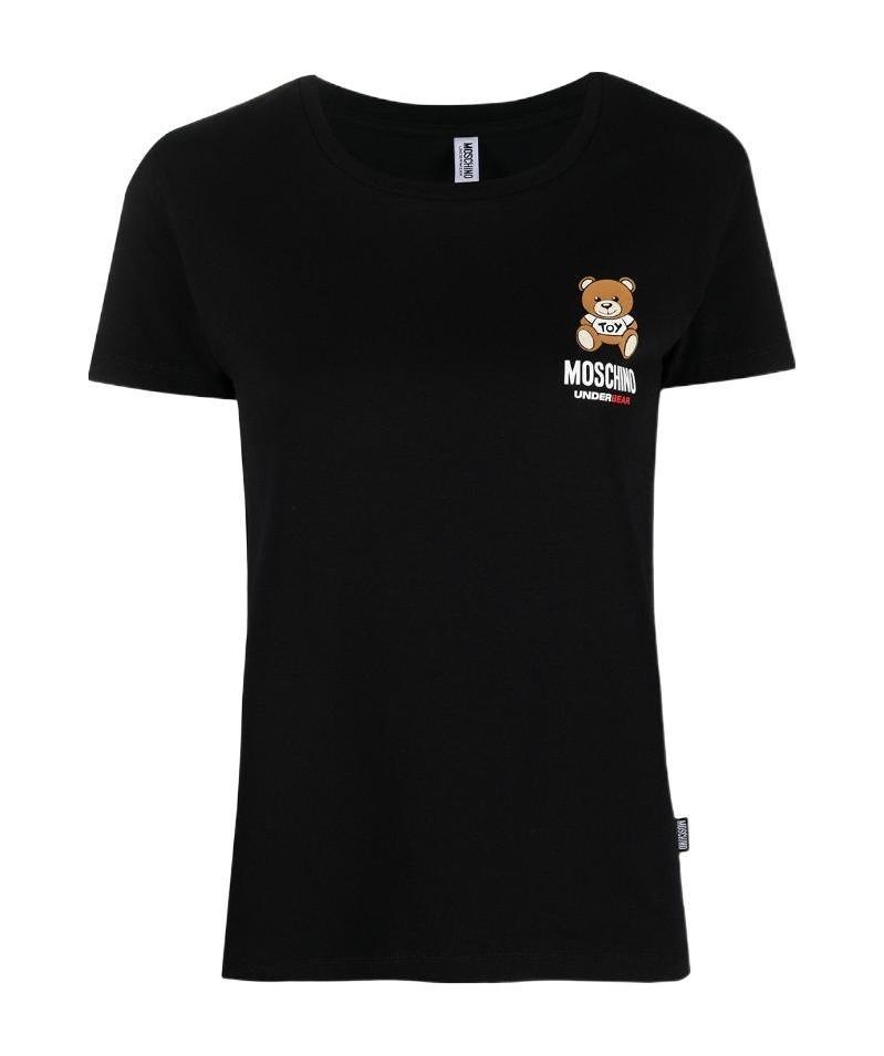 Moschino Teddy Under Bear Logo Print T-shirt In Black