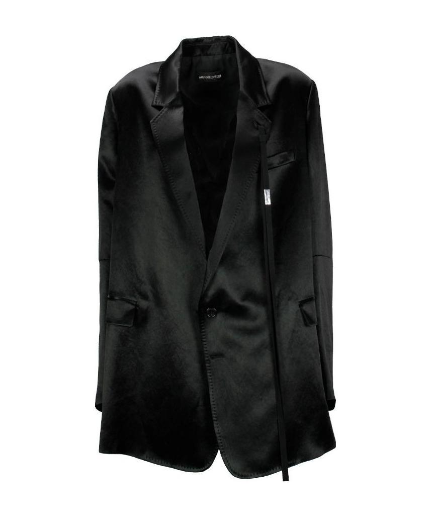 Ann Demeulemeester Polished Oversize Button-up Blazer In Black