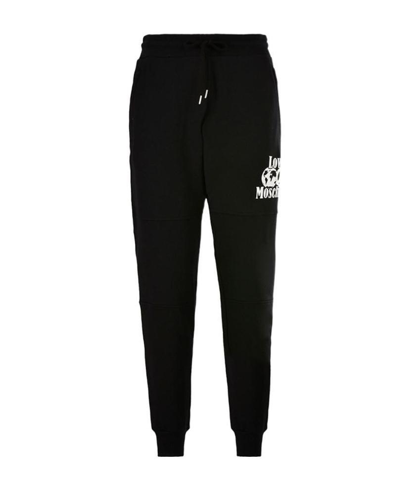 Moschino Black Printed Logo Sweatpants In Black