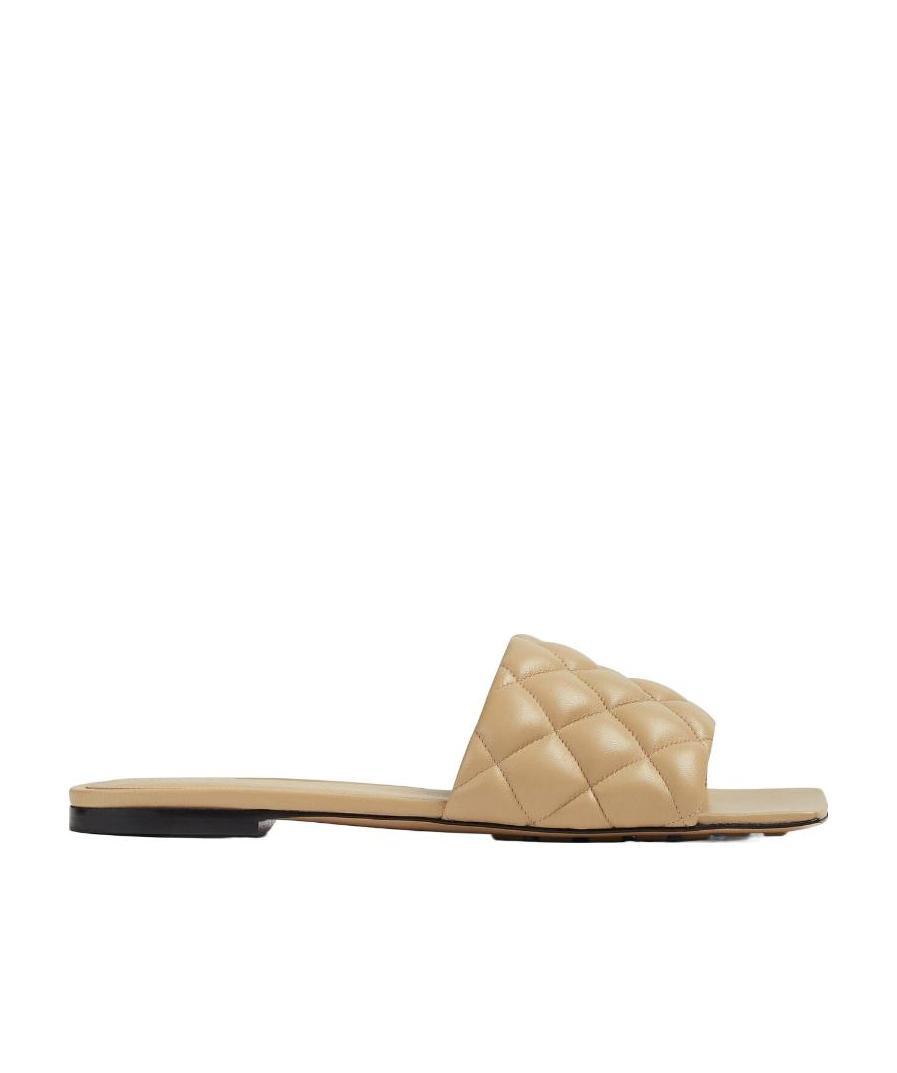Bottega Veneta Skin Pink Nappa Leather Padded Slippers In Nude