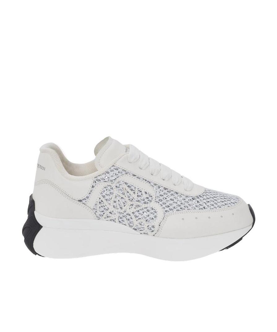 Alexander Mcqueen Mesh-panel Chunky-sole Sneakers In White