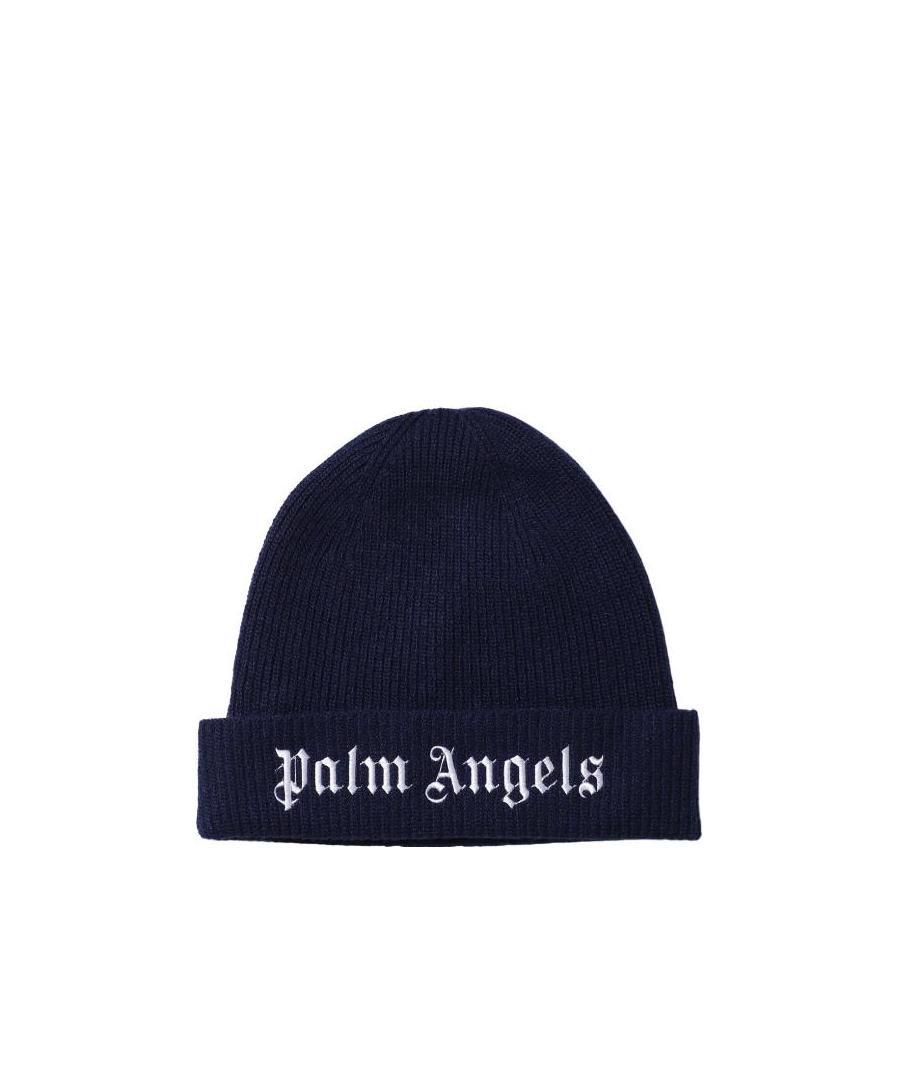 PALM ANGELS LOGO EMBROIDERED BEANIE