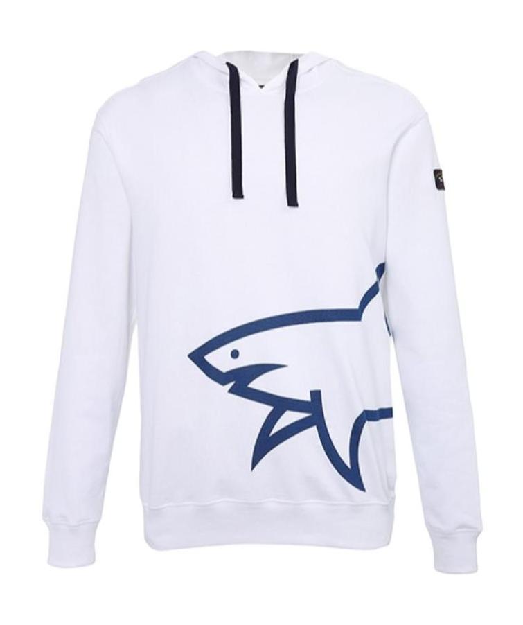 Paul & Shark Hooded Printed Sweater In White
