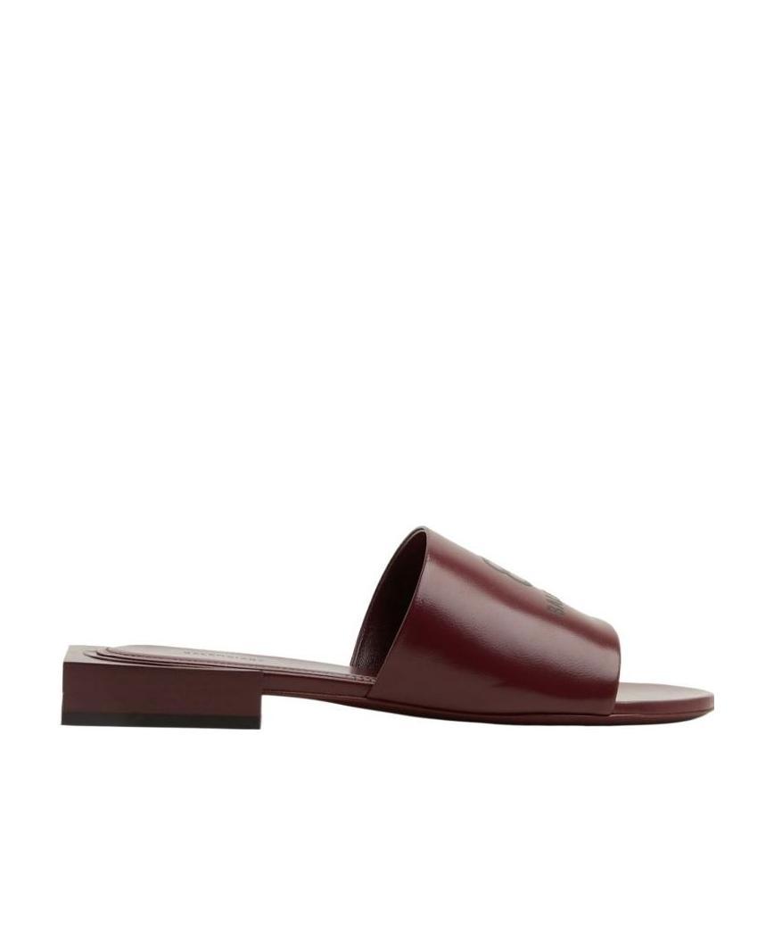 Balenciaga Logo Flip-flops In Red