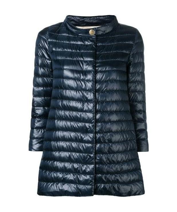 Herno Dark Blue Nylon Amelia Down Jacket In Black
