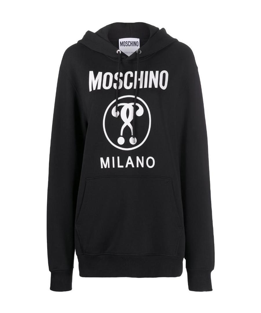 MOSCHINO LOGO PRINTED HOODED SWEATER