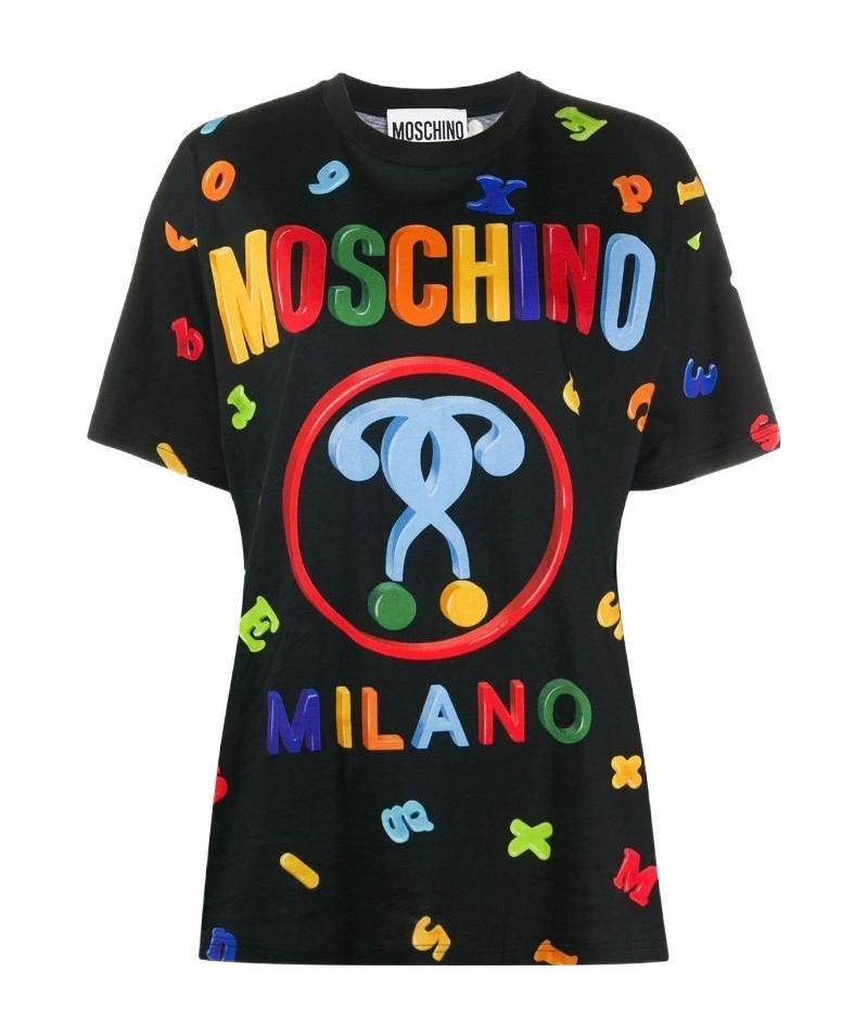 Moschino Logo T-shirt In Gray