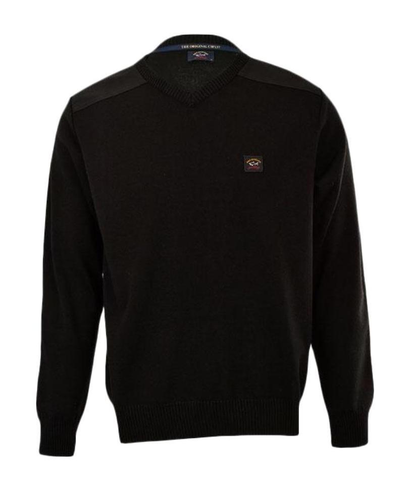 Paul & Shark Black Round-neck Sweater In Black