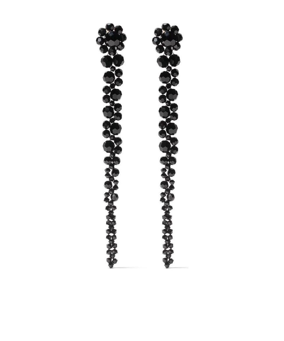 Simone Rocha Bead-emellished Drop Earrings In Black