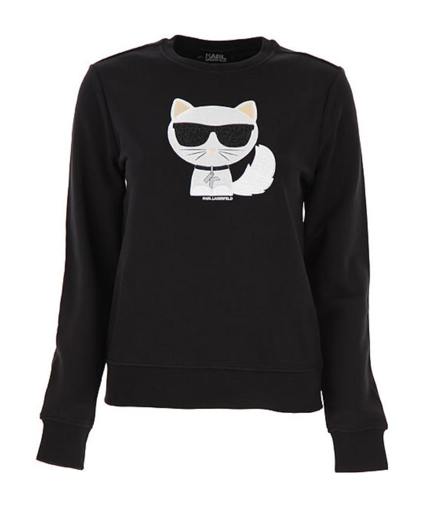 Karl Lagerfeld Printed Sports Sweater In Black