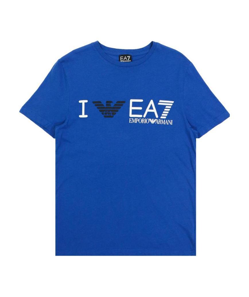 Ea7 Logo Printed T-shirt In Blue