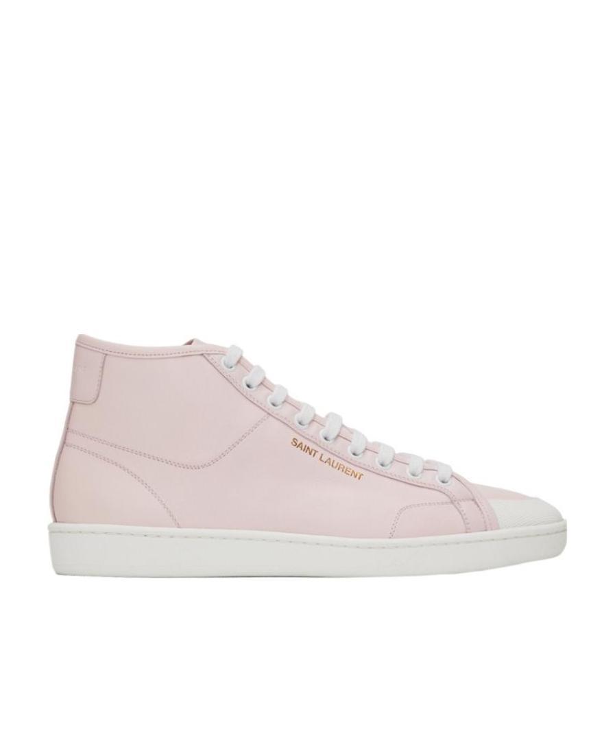 Saint Laurent Court High-top Sneakers With Round Toe In Pink