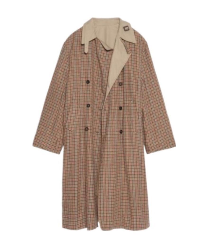 Balenciaga Reversible Trench Coat In Brown