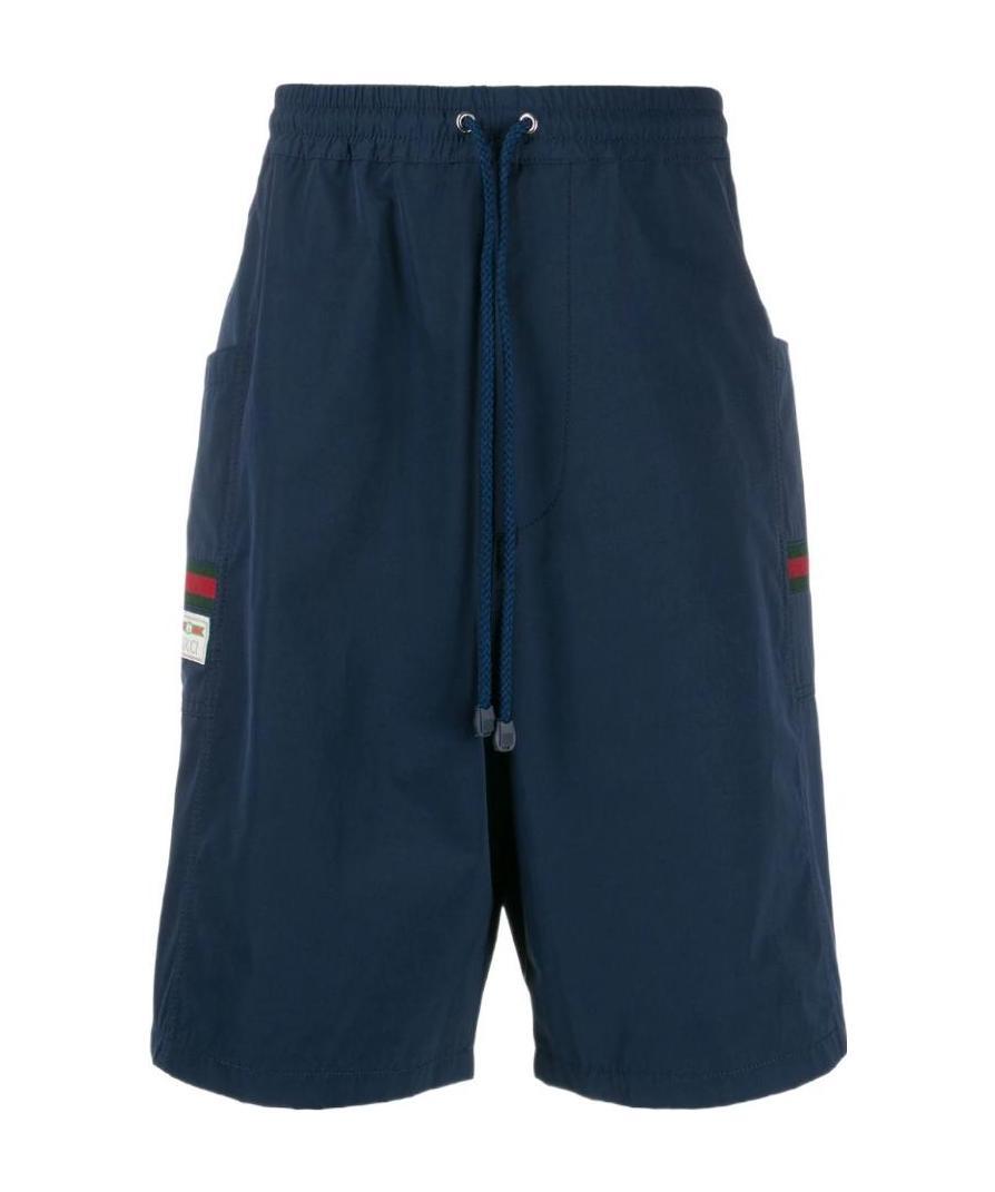 Gucci Solid Color Casual Shorts Dark Blue
