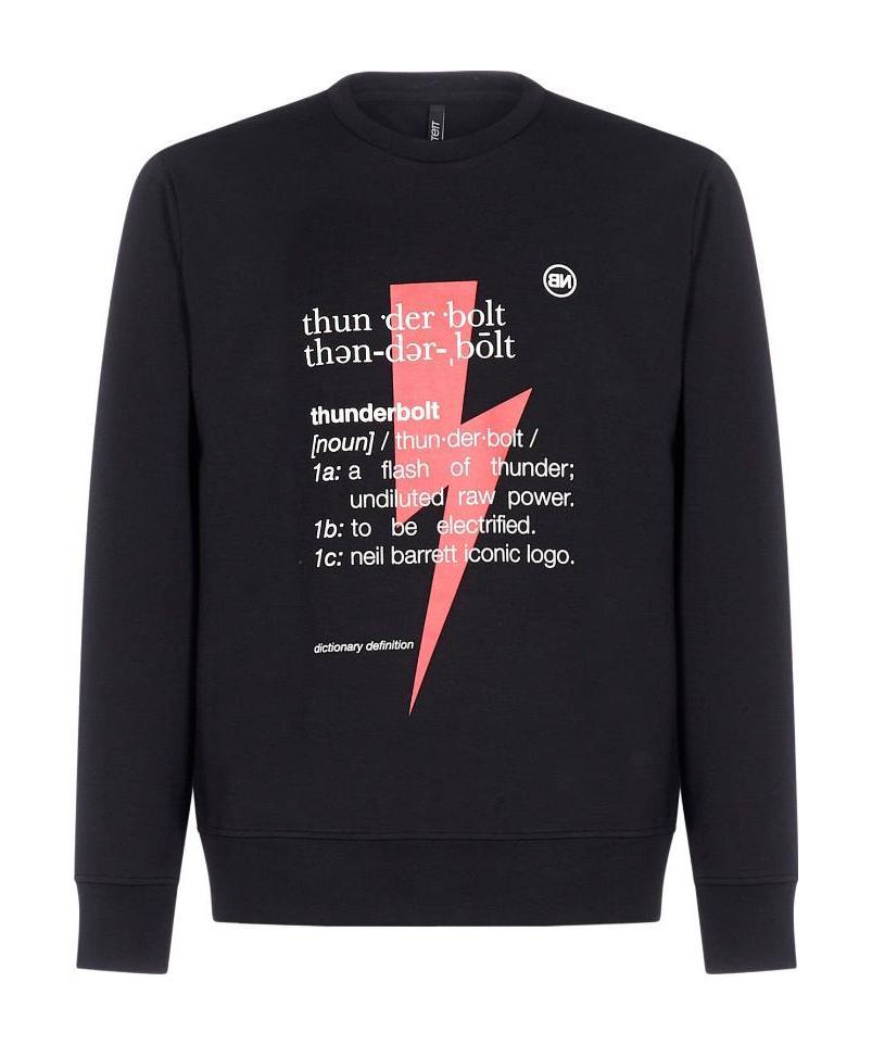 Neil Barrett Black Cotton Blend Logo Sweatshirt In Black