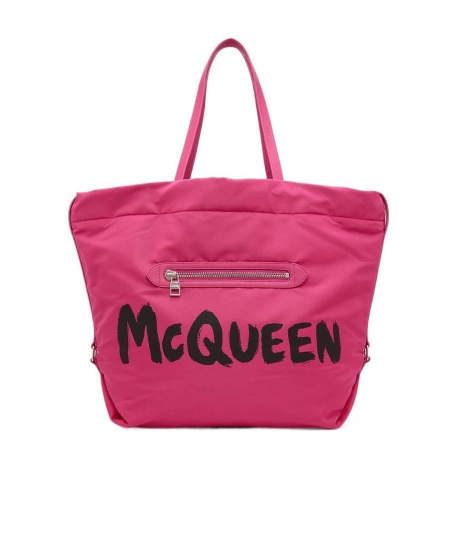 Alexander Mcqueen Graffiti-logo Tote Bag In Pink