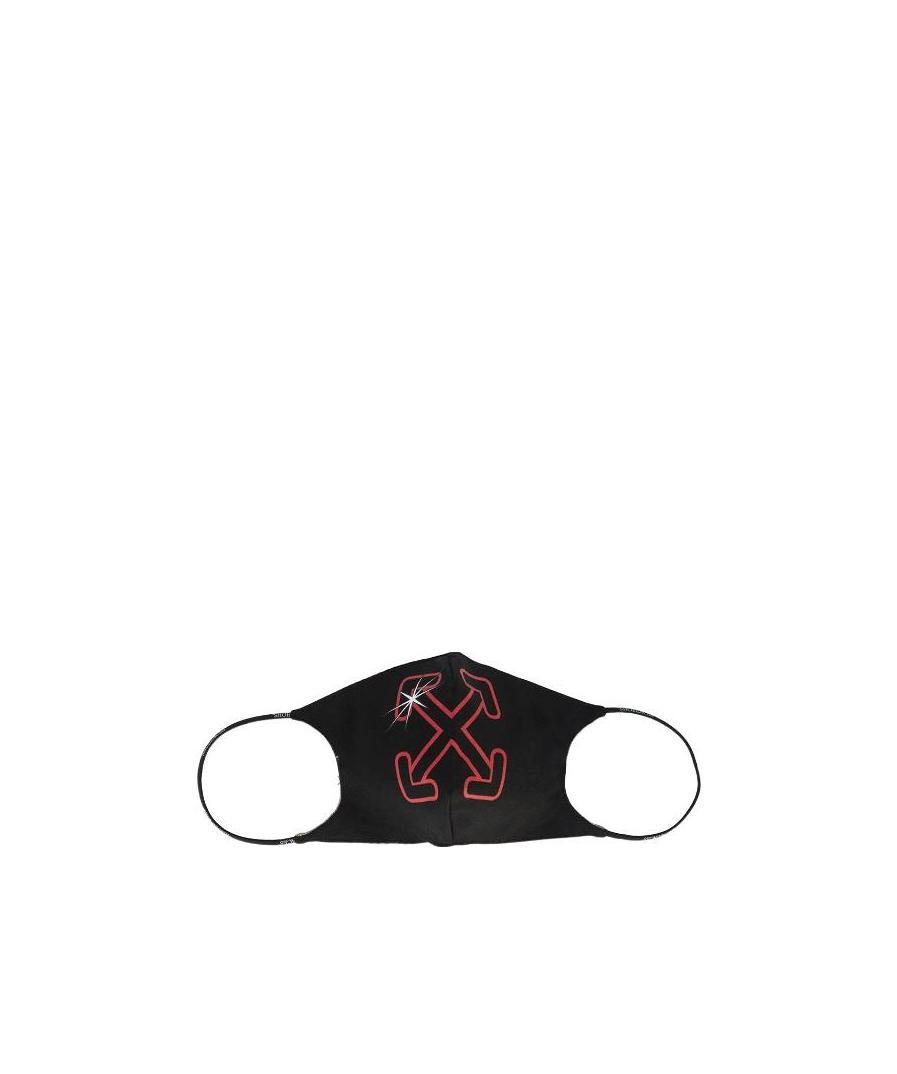 Off-white Arrow-print Face Mask In Black