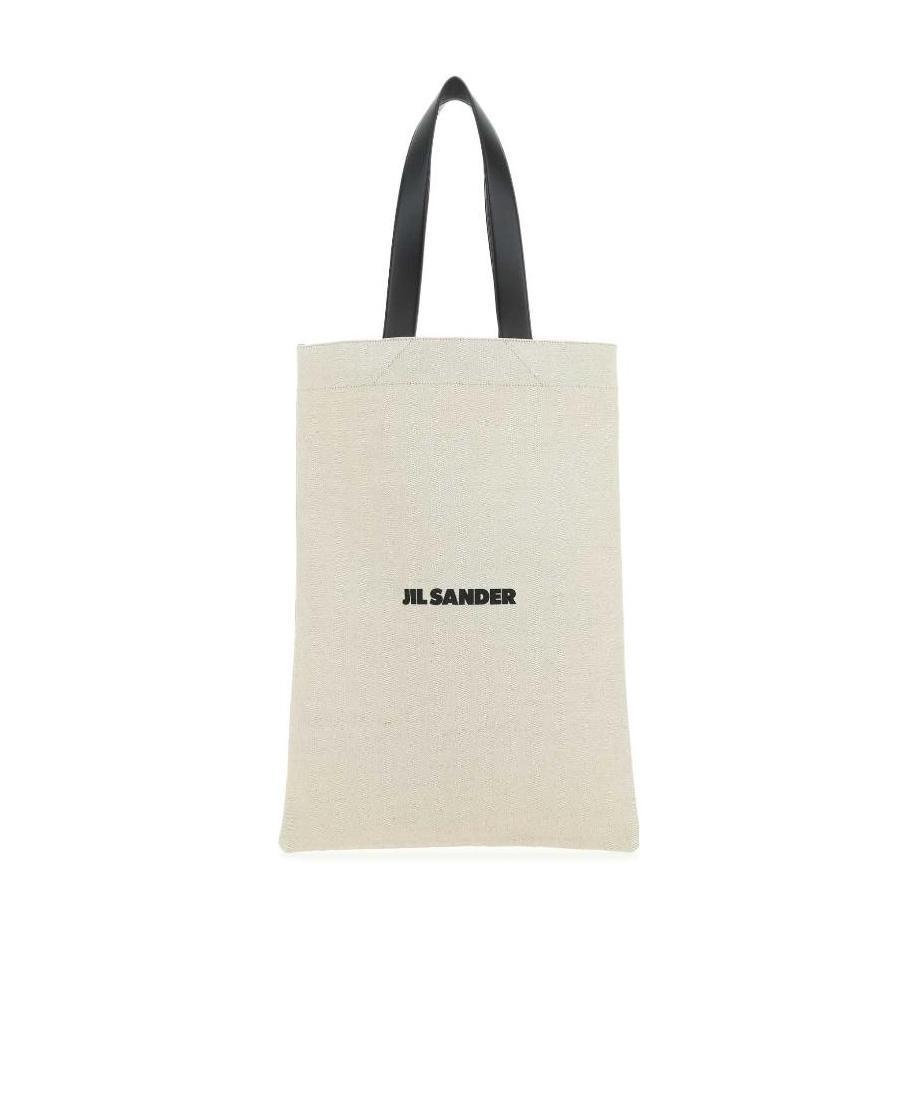 Jil Sander Man Shoulder Bag Ivory Size - Textile Fibers, Soft Leather In White