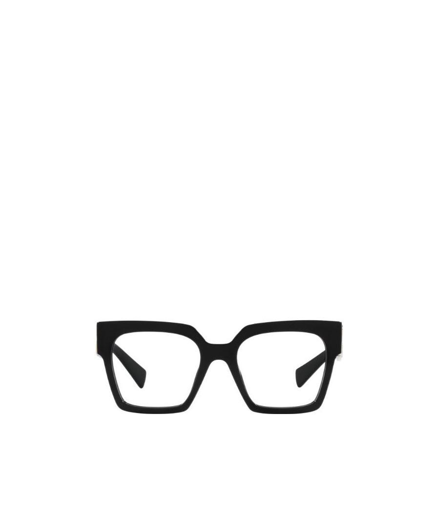 Miu Miu Mu 04uv Square-frame Acetate Glasses In Black