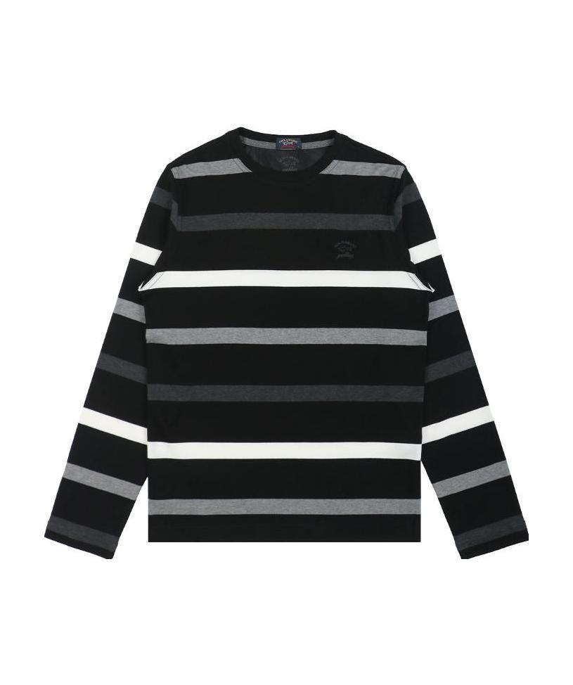 Shop Paul & Shark Logo Long-sleeved T-shirt In Black