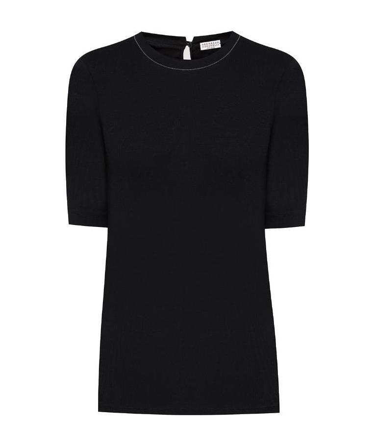 Brunello Cucinelli Monili-detail Cotton T-shirt In Black