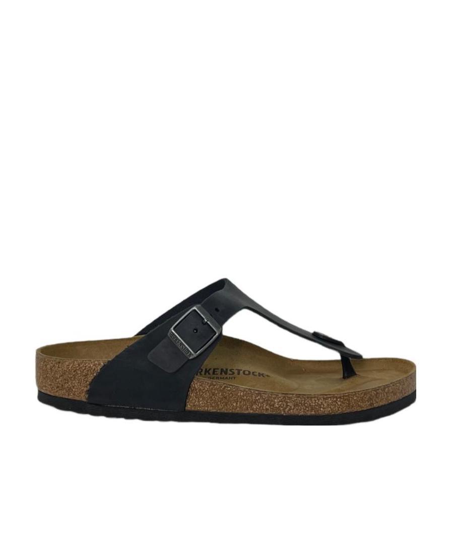 Birkenstock Gizeh Leather Thong Sandals In Black
