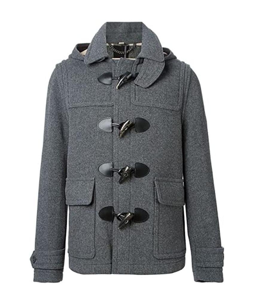 Burberry Long-sleeved Lapel Coat In Gray