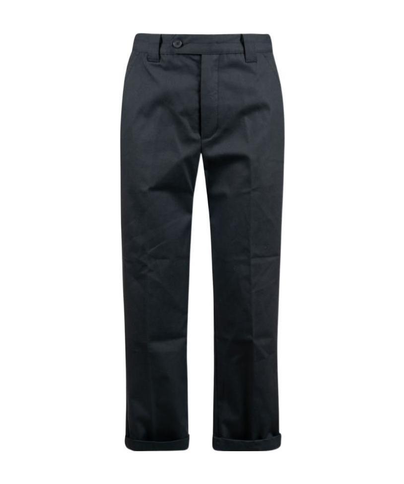 Kenzo Cropped Straight-leg Trousers In Black