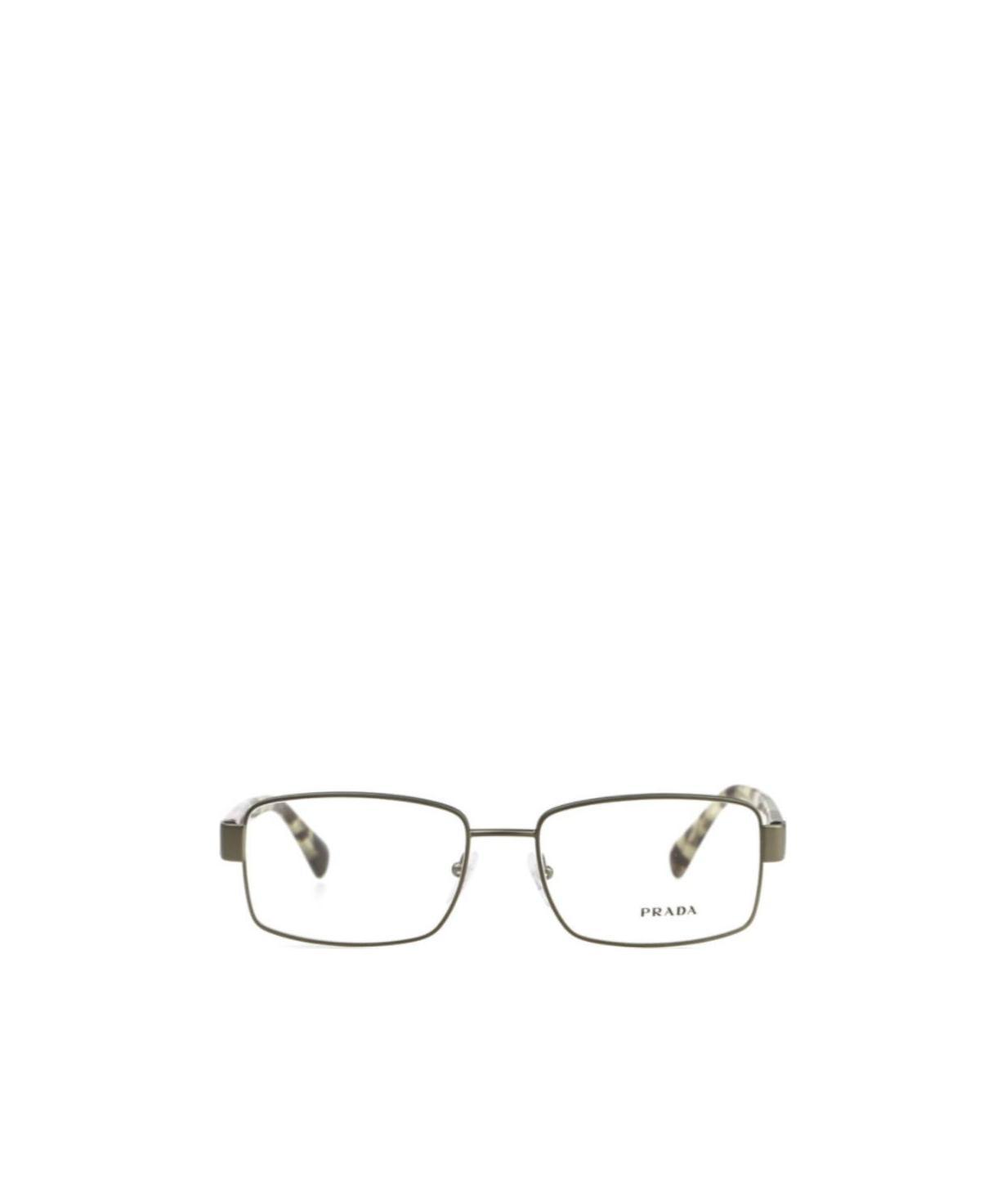 Prada Square Flat Mirror In Gray