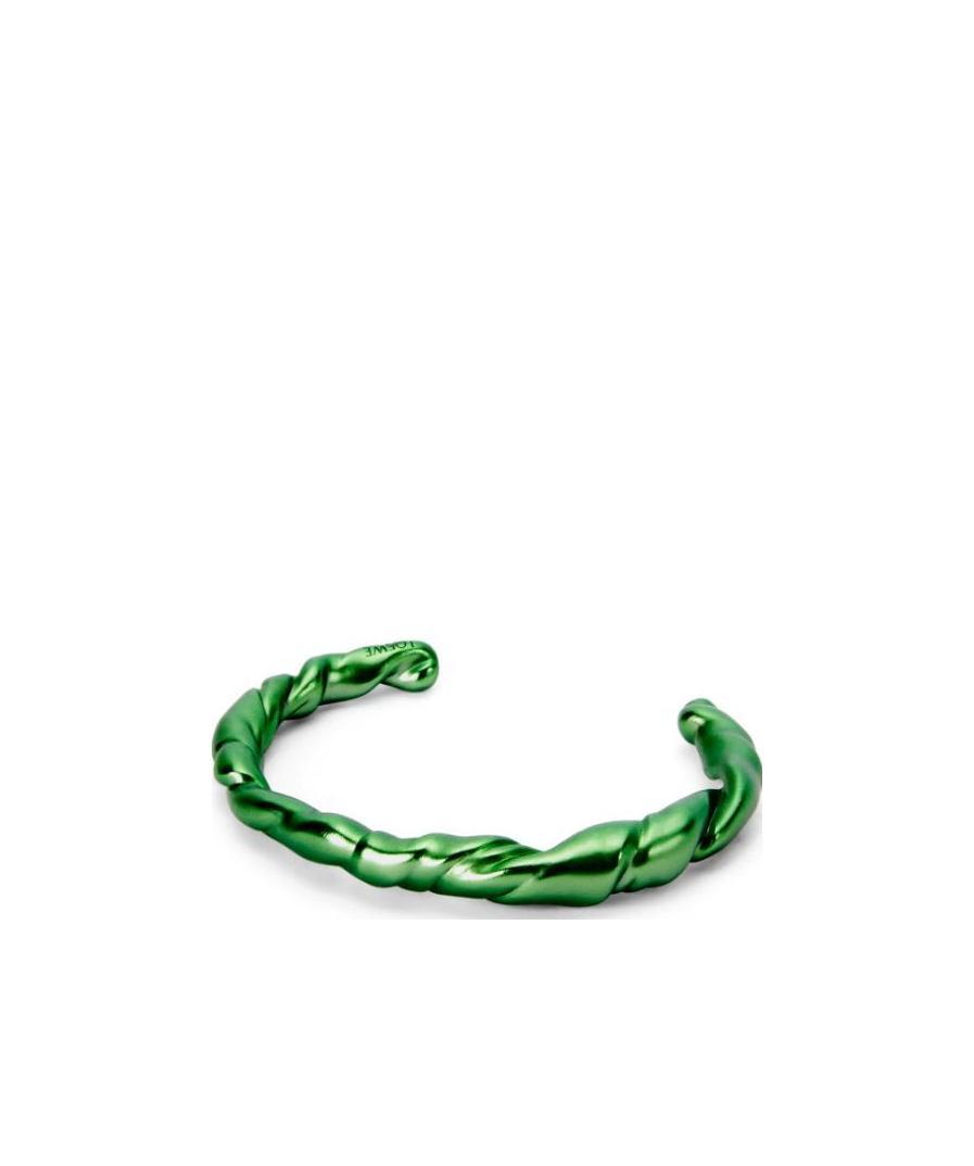 Loewe Logo Pleated Bracelet In Darkgreen
