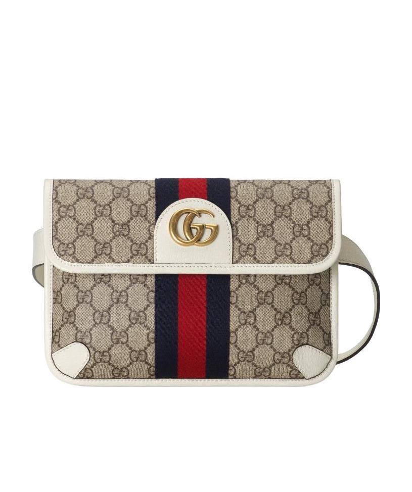 Shop Gucci Gg-canvas Belt Bag In Nude