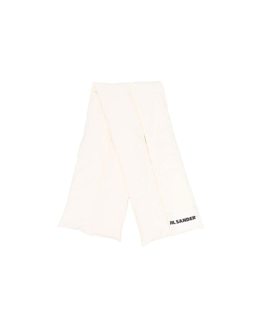 Jil Sander Logo-print Padded Down Scarf In White