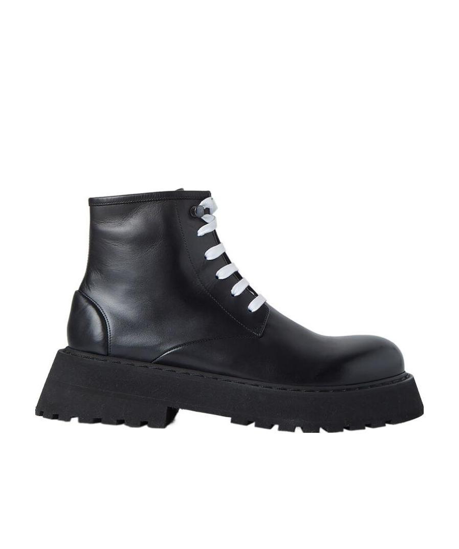 Shop Marsèll Micarro Leather Platform Ankle Boots In Black