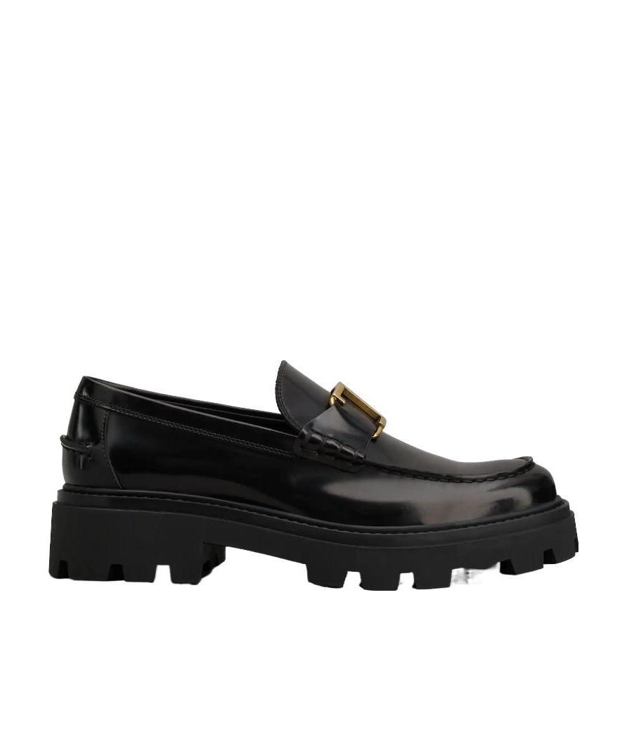 Tod's T Monogram Ridged Loafers In Black