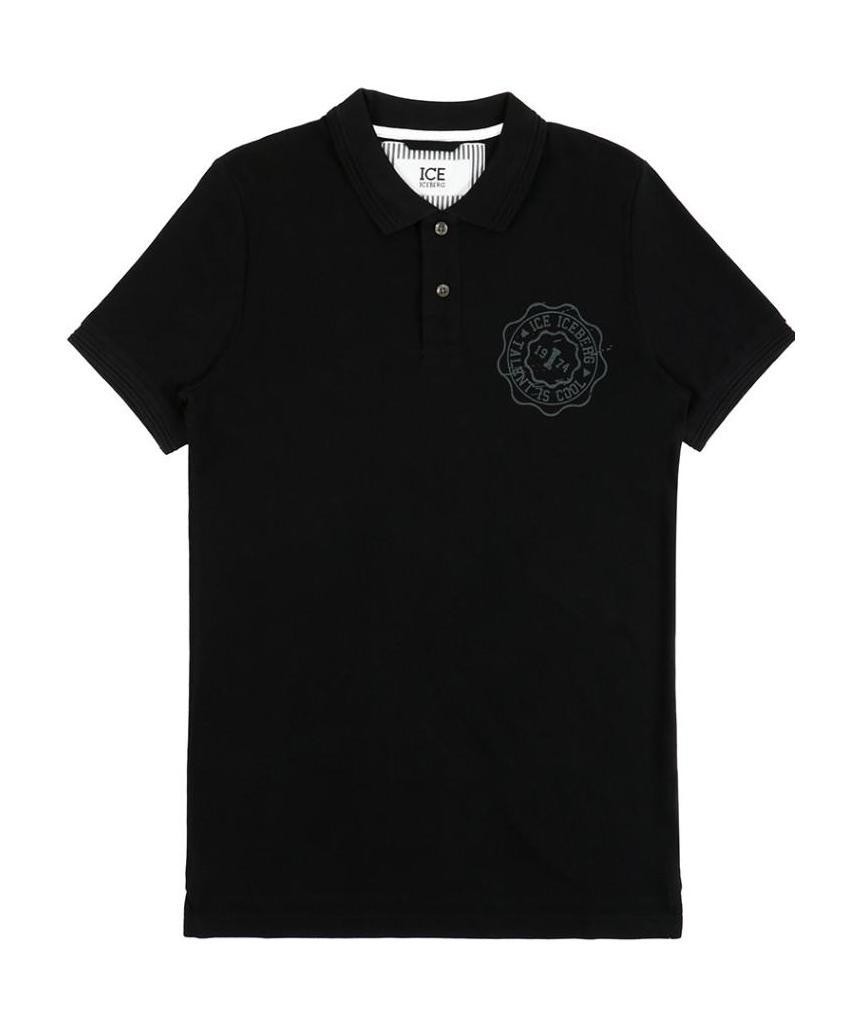 Iceberg Logo Polo Shirt In Black
