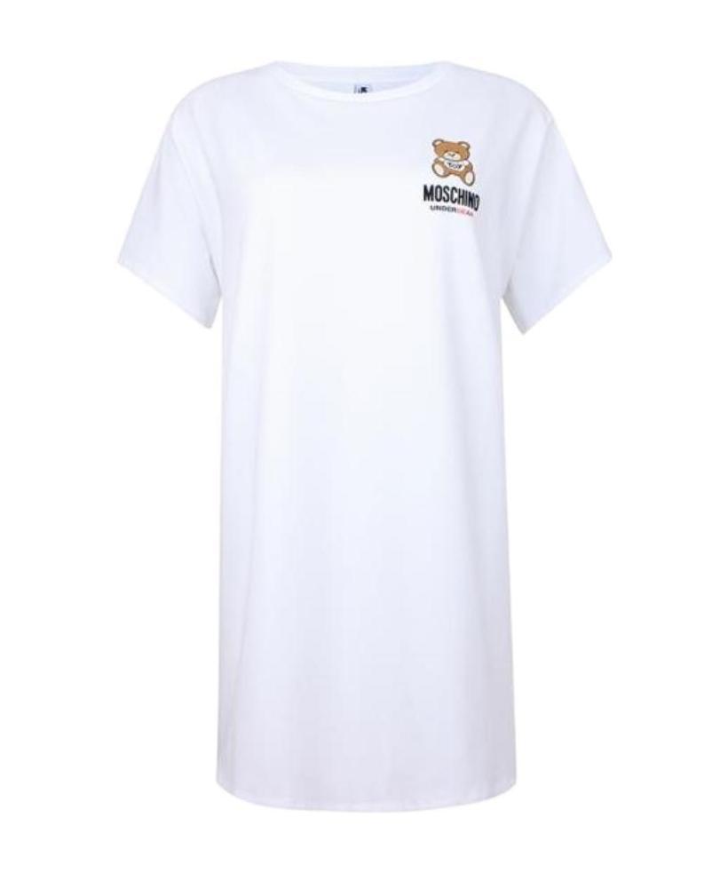 Moschino Teddy Under Bear Print T-shirt In White