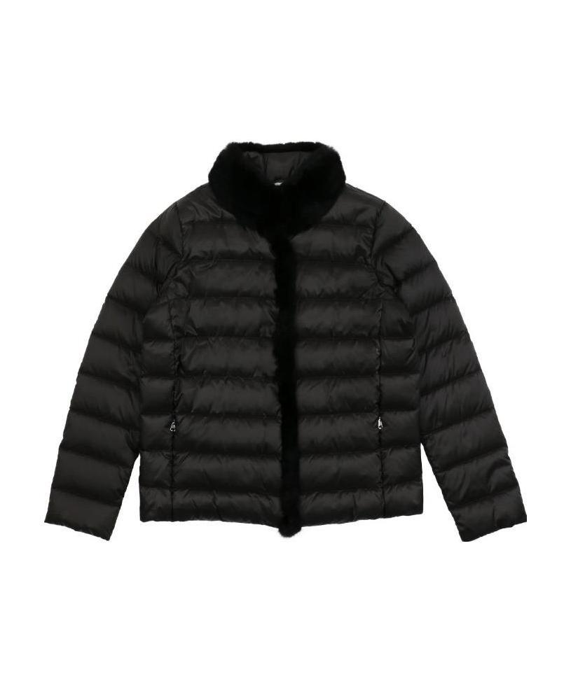Weekend Max Mara Long-sleeved Down Jacket In Black