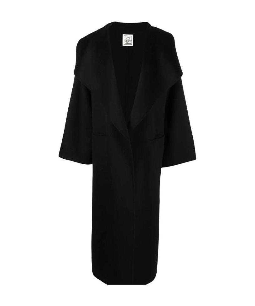 Shop Totême Signature Oversized Coat In Black