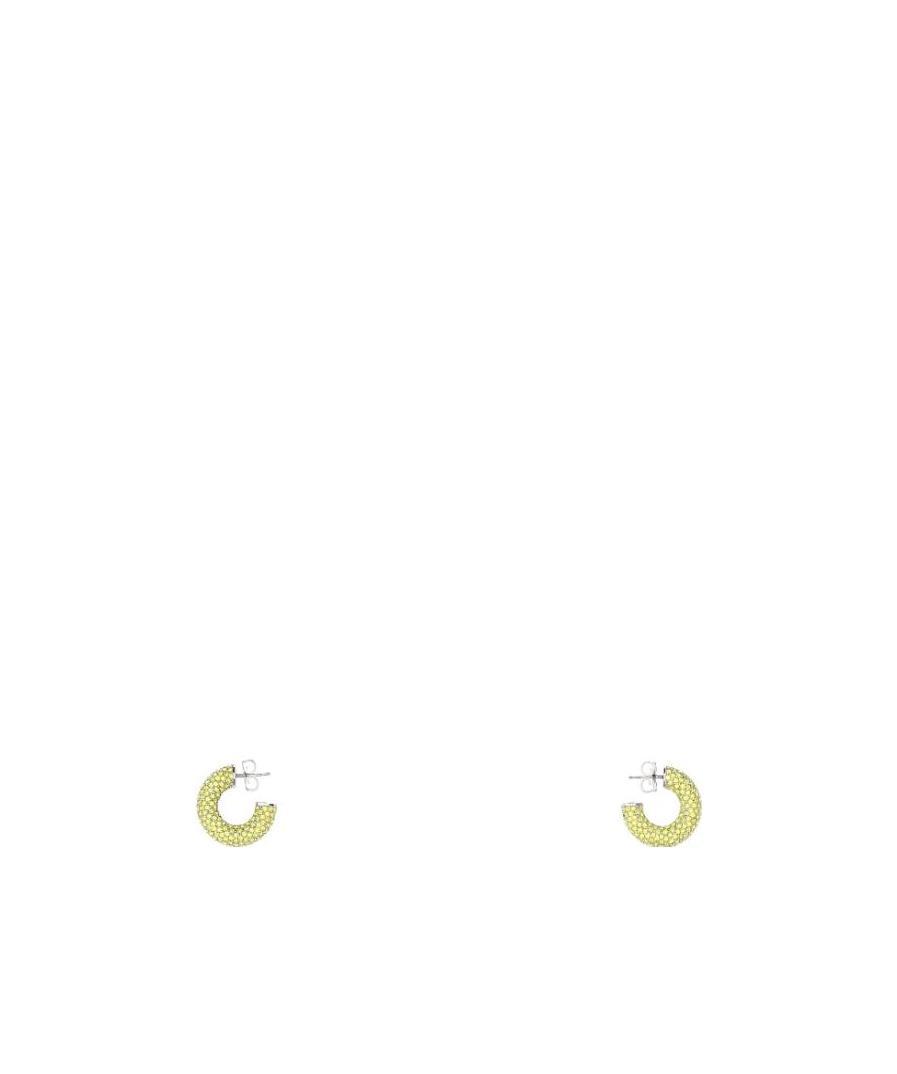 Amina Muaddi Yellow Embellished Cameron Earrings In Yellow