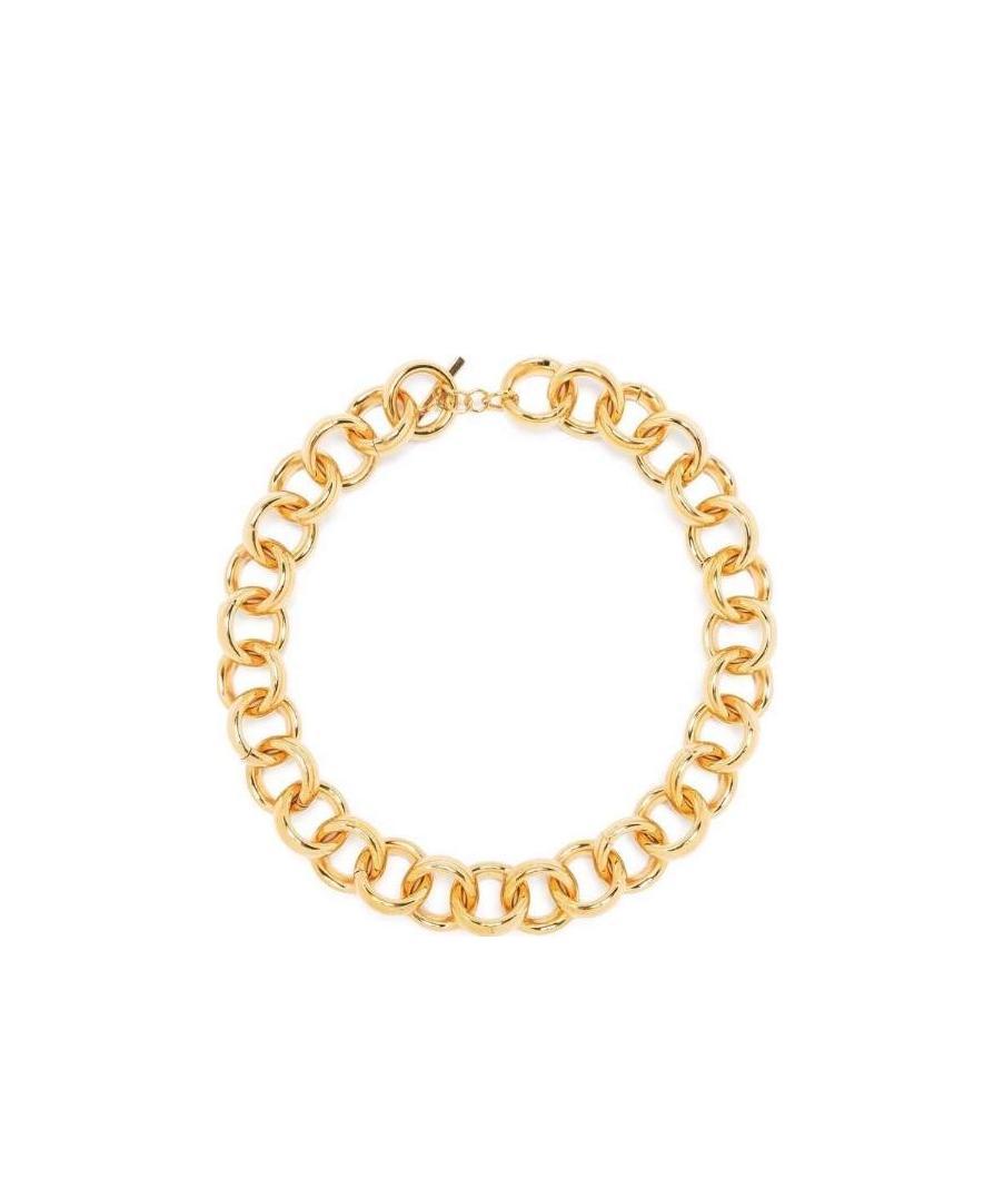 Saint Laurent Rolo-chain Choker Necklace In Yellow