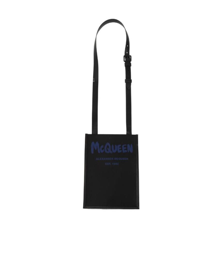 Alexander Mcqueen Logo-print Messenger Bag In Black