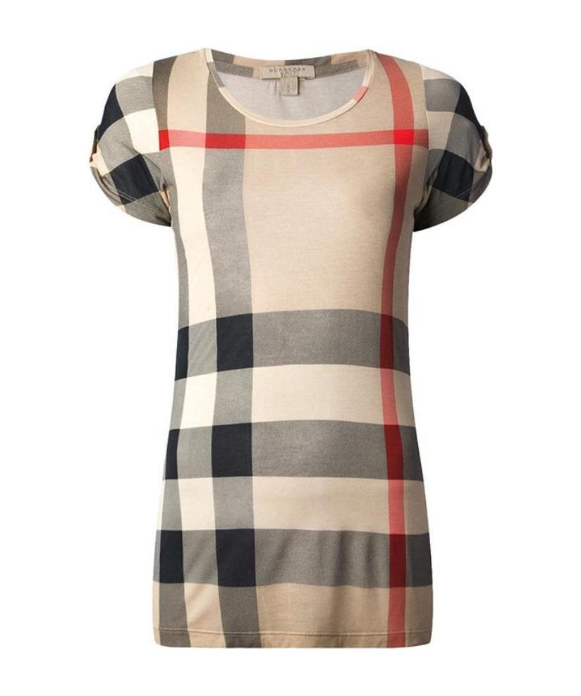 Burberry Classic Plaid Short-sleeved T-shirt In Nude