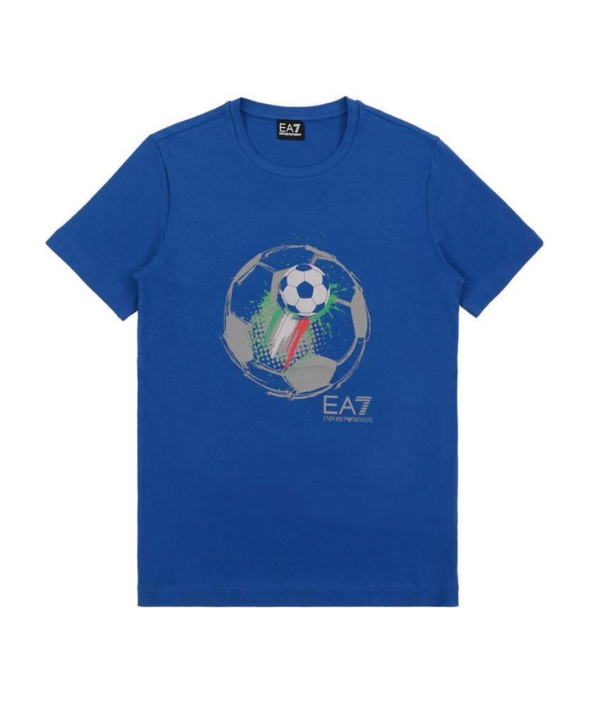EA7 LOGO T-SHIRT WITH ROUND NECK