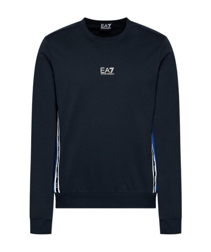 Ea7 Color Logo Printed Sweater In Black