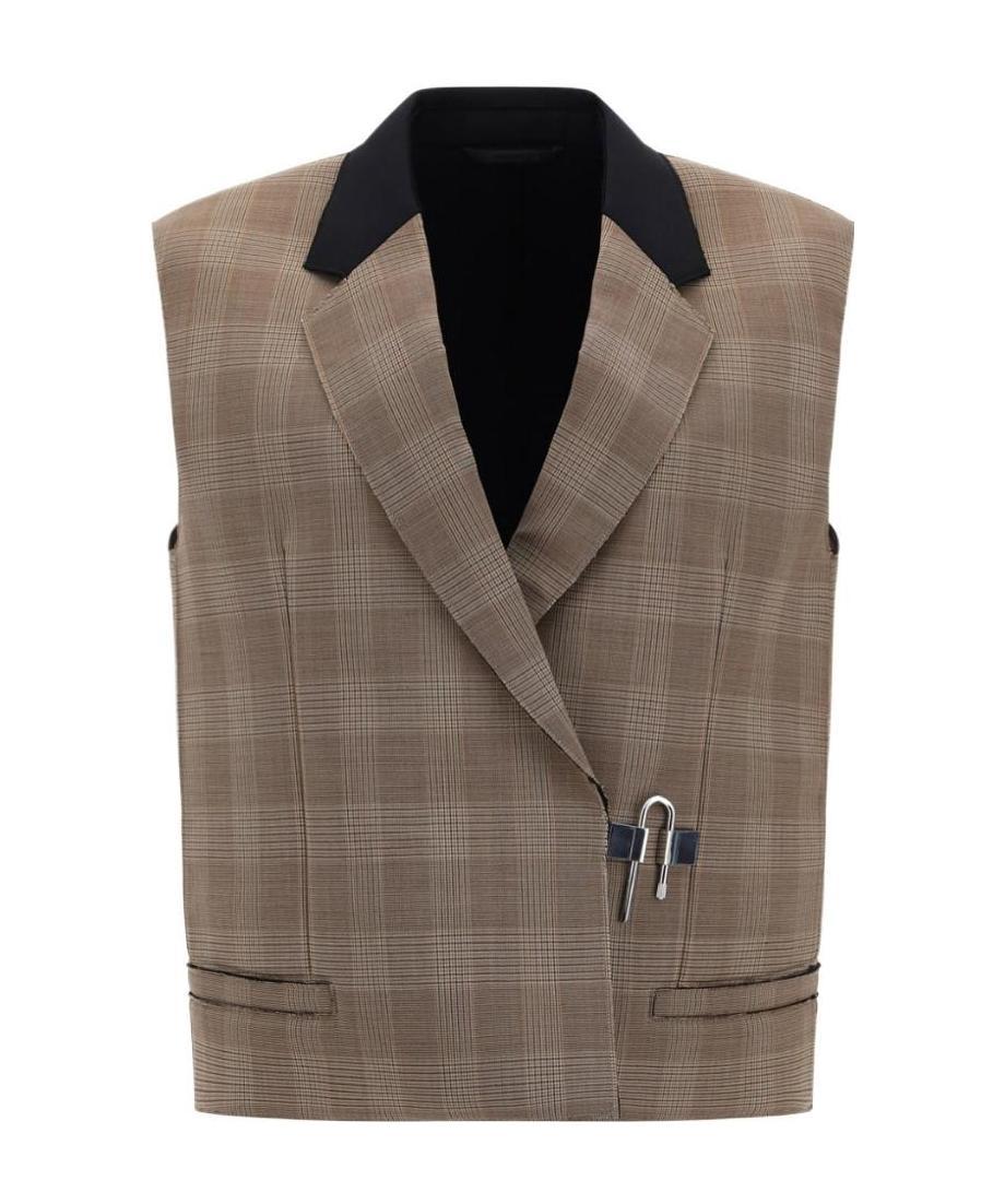 Givenchy Sleeveless Lapel Vest In Gray