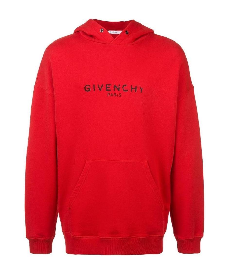 Givenchy Paris Logo Vintage Hoodie In Red